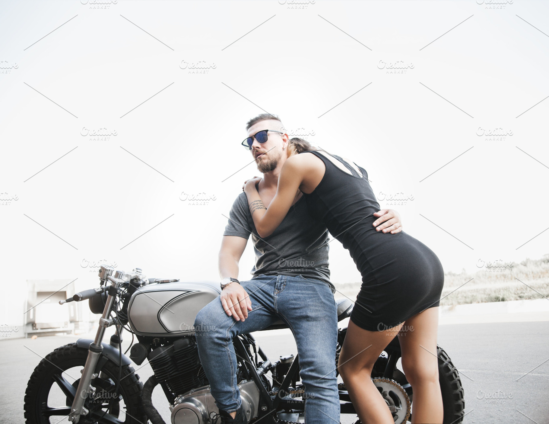 Rider guy with classic style cafe racer motorcycle stock photo containing, a Person Photo by Aliaksei Kaponia