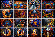 Halloween stained glass background, a Background Graphic by Forhadx5 (Thumbnail 3 of 10)