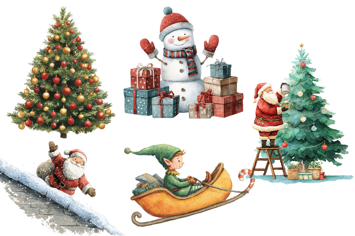 Funny Christmas Clipart, an Illustration by Designworld (Photo 4 of 5)