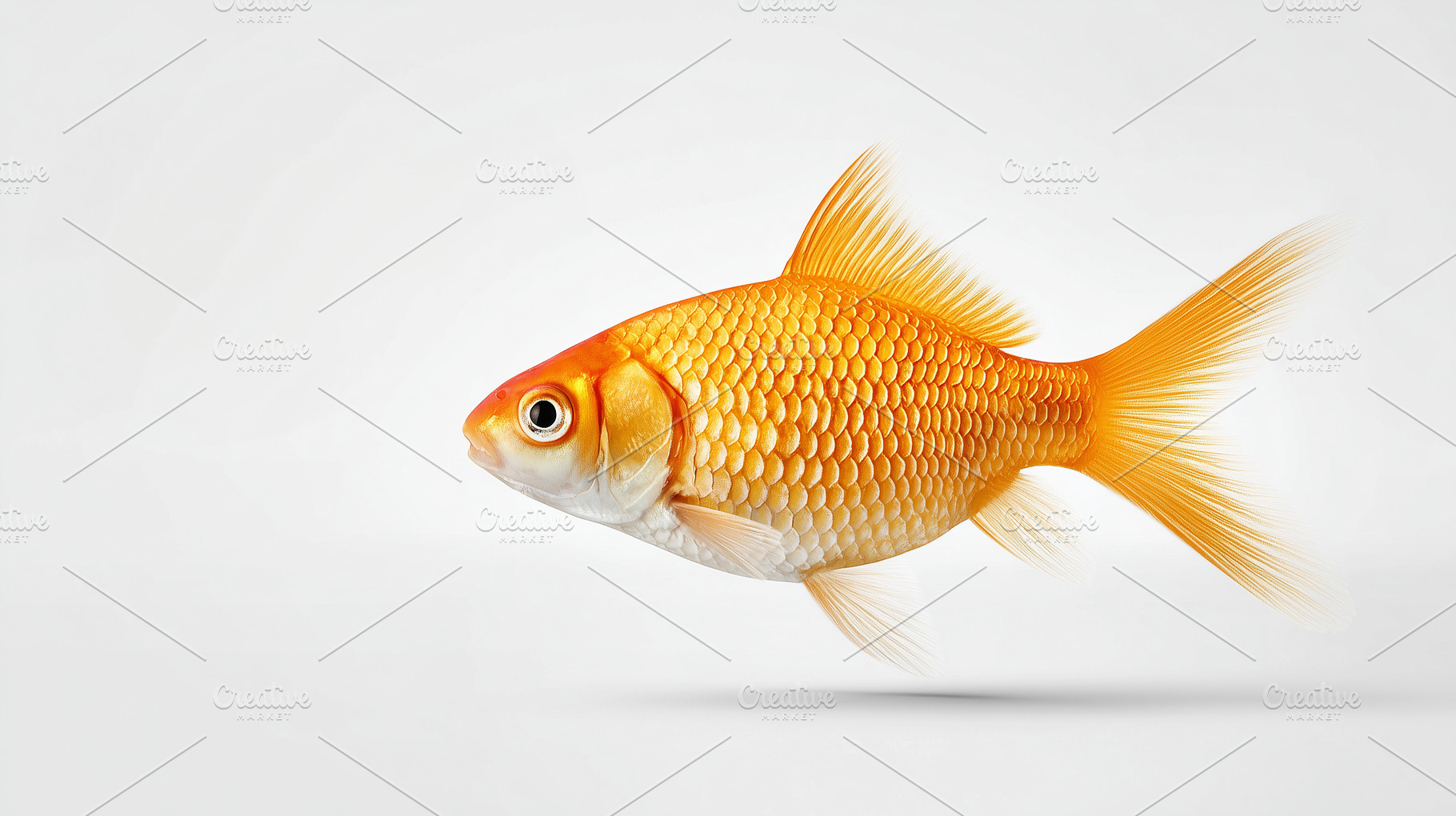 Golden goldfish isolated on white, an Animal Photo by MistyDay