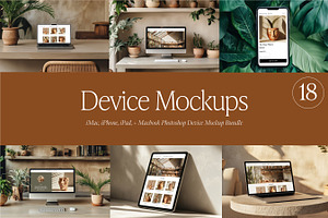 18 Mac, iPhone, iPad Device Mockups