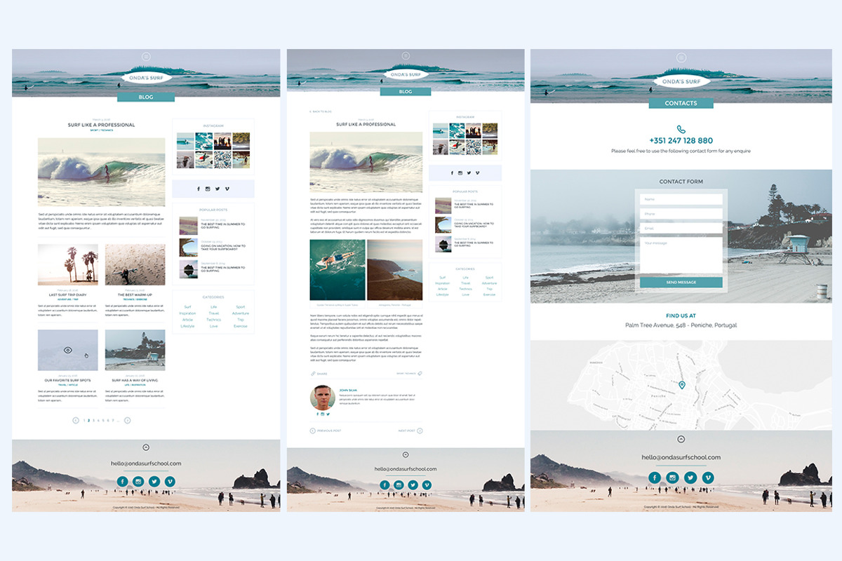 Onda - Surf School PSD Template, a Websites & App Template by Creative Joana (Photo 5 of 10)