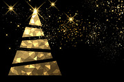 Golden Christmas trees set, a Decorative Illustration by Vjom (Thumbnail 6 of 12)