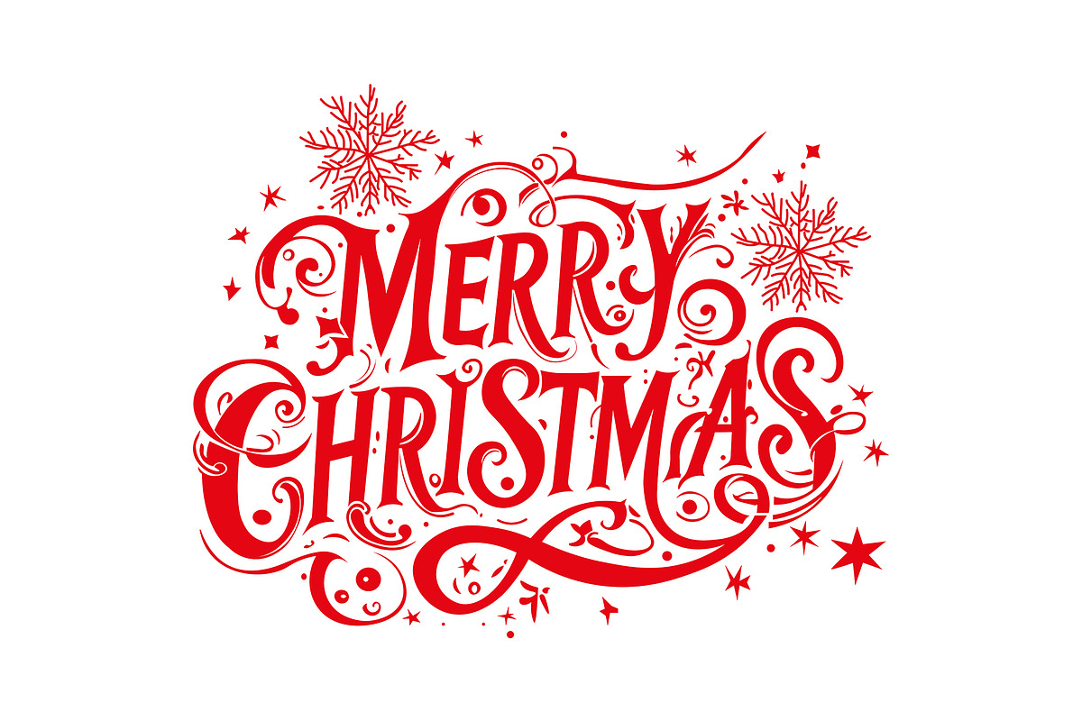 Merry Christmas hand lettering, an Illustration by Triple M Graphics (Photo 5 of 5)