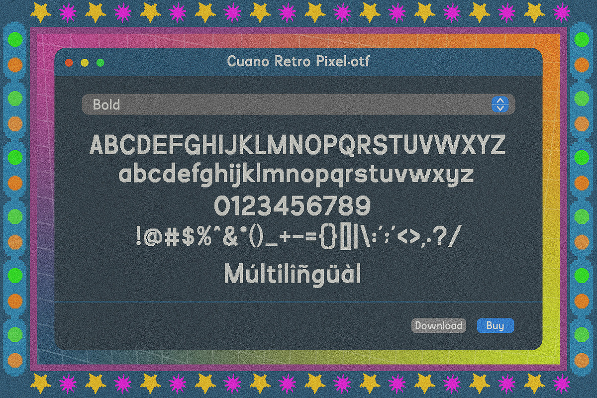 VT Cuano – Retro Pixel Font, a Sans Serif Font by ViactionType (Photo 6 of 8)