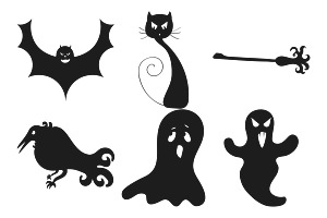 Halloween Elements Silhouette Set 1