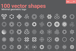 100 Vector Shapes Minimal Geometric