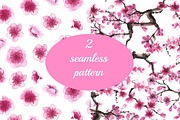 Cherry Blossom Watercolor Collection, a Decorative Illustration by Sveta Aho (Thumbnail 4 of 6)