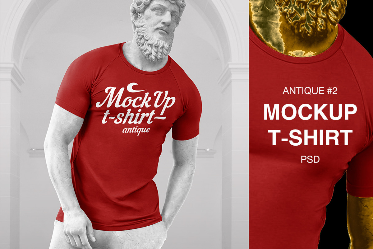 4 Mockups of T-shirt | Antique #2, a Shirt Mockup by Sergey Serebrennikov (Photo 1 of 9)