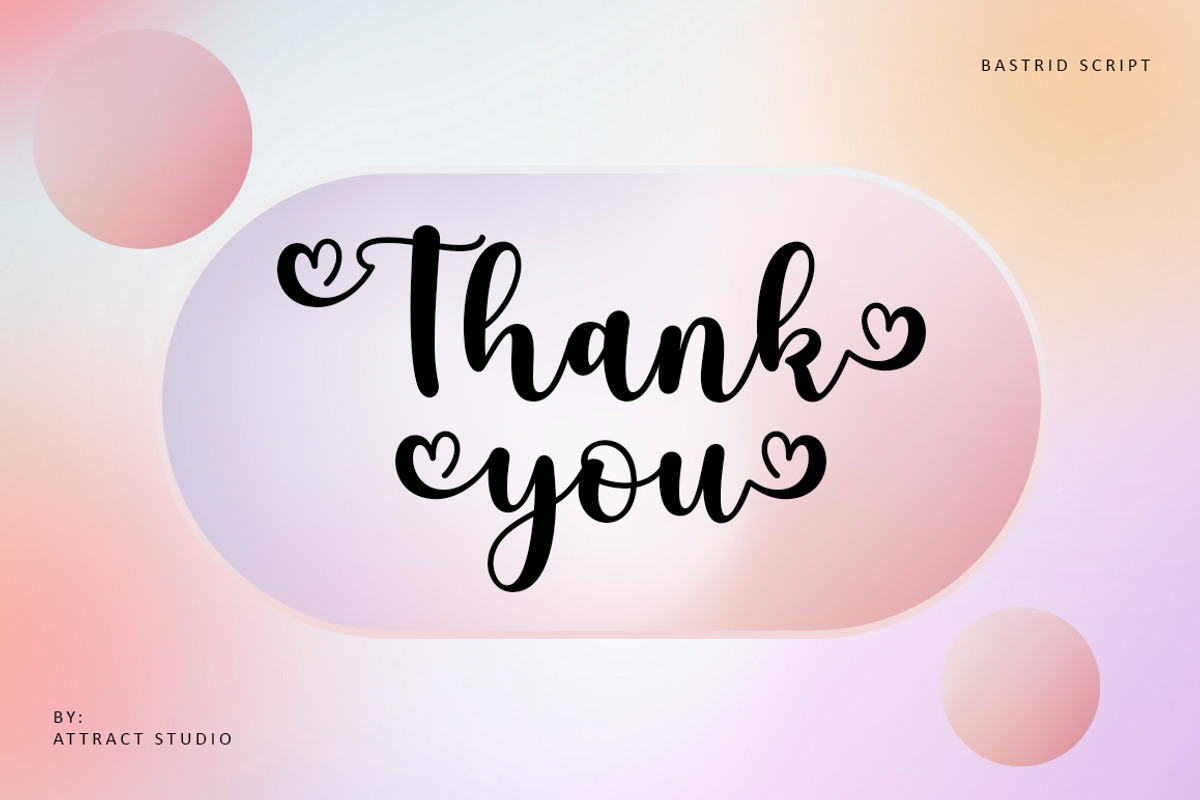 Bastrid Script, a Script Font by Attract Studio (Photo 9 of 10)