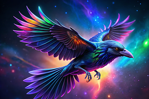 Vibrant Crow Print