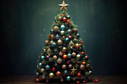 Christmas tree with baubles and orna, a Photo by Iftikhar Alam