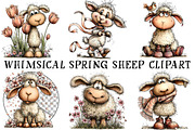 Whimsical Spring Sheep Clipart, an Illustration by OK Design (Thumbnail 2 of 6)