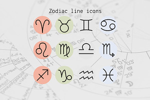 Zodiac line icons, a Duotone Icon by Lyolya Profitrolya