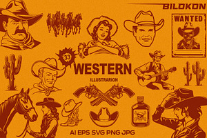 Western Retro Vector Pack