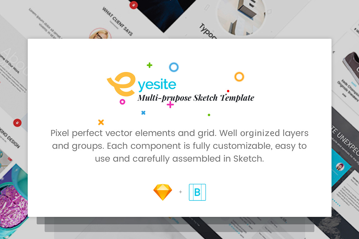 Multi-Prupose Sketch Template UI Kit, an UI Kit Template by App for Mobile & Website (Photo 2 of 21)