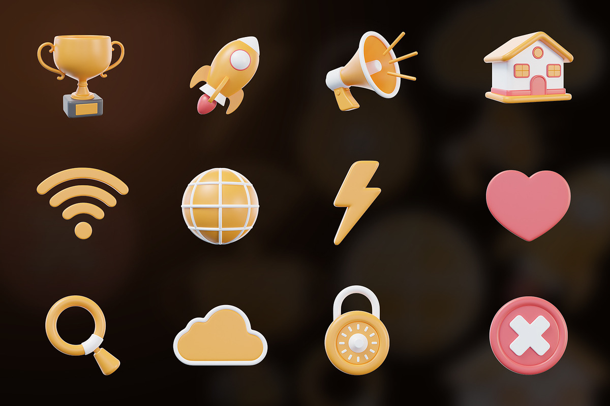 General 3D Icon Pack, an Object Graphic by Artnivora.Std (Photo 3 of 4)