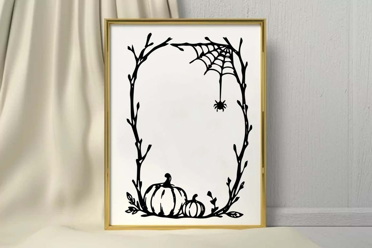 Doodle Halloween Frame SVG Bundle, an Object Graphic by FiveStarCrafting (Photo 9 of 11)