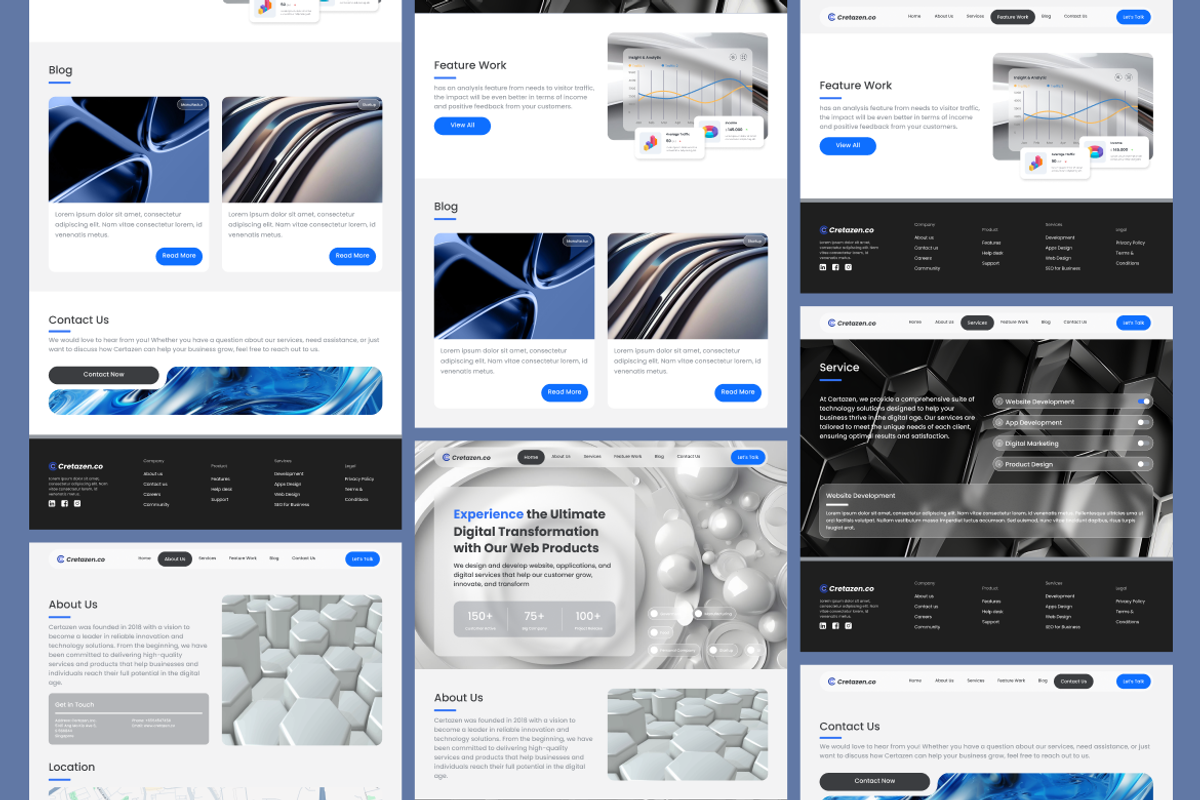 Experience Web Landing Page UI KIT, a Landing Page Template by UICreative (Photo 2 of 4)