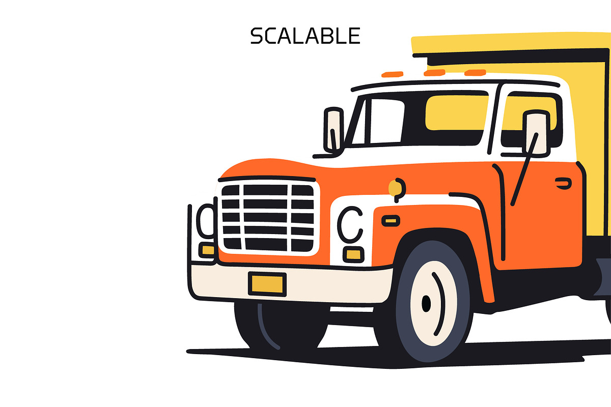 Dump Truck Vector Illustration, a Transportation Illustration by Studio22 (Photo 3 of 3)
