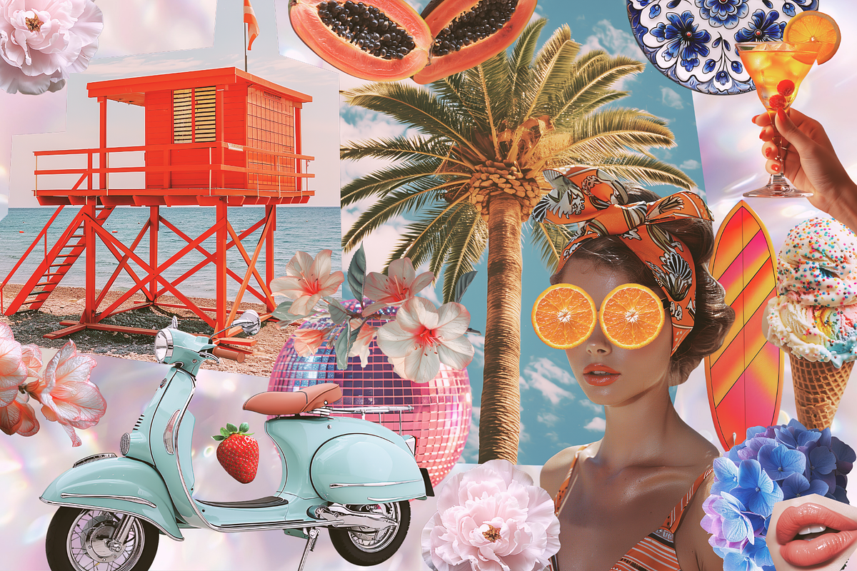 Retro summer collage - 300+ cutouts, an Object Graphic by Sofico (Photo 2 of 13)