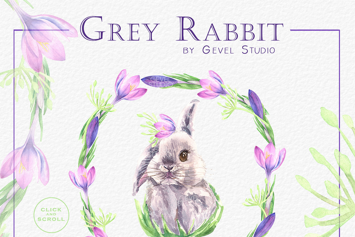 Watercolor Easter Bunny clipart, an Animal Illustration by GevelStudio (Photo 2 of 8)