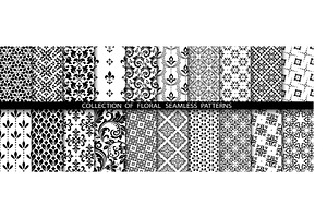 Geometric floral set of seamless, a Background Graphic by RODINA