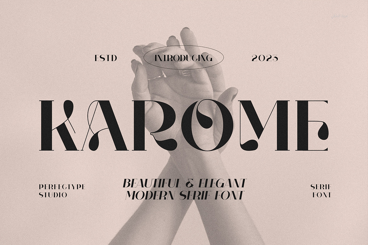 Karome Elegant & Unique Serif Font, a Serif Font by Perfectype (Photo 1 of 7)
