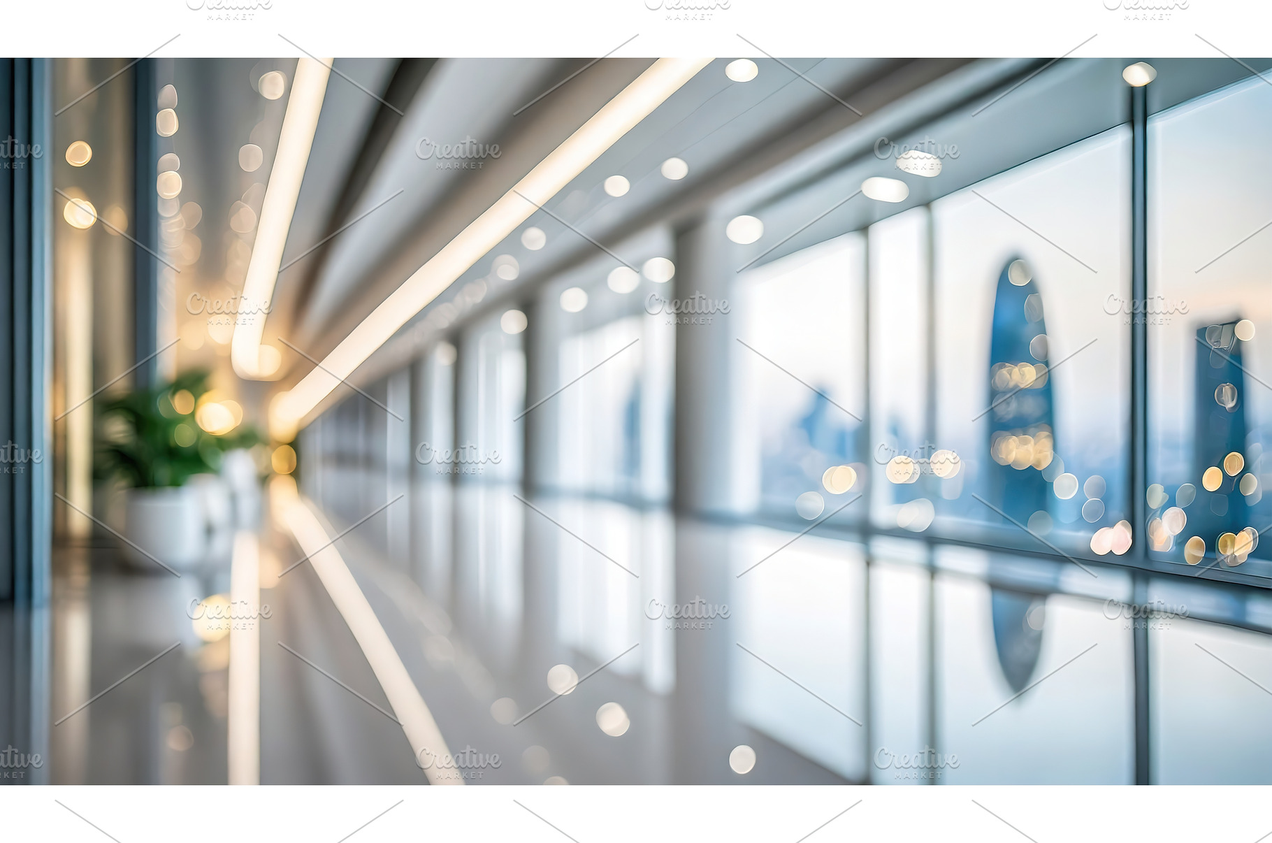 Bright, clean modern office hallway, an Architecture Photo by Igor Tichonow