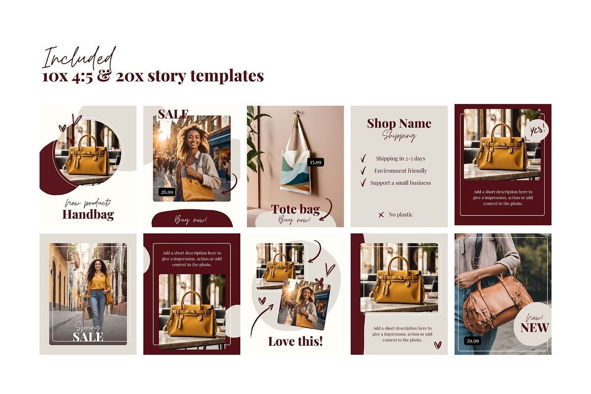 Cherry Instagram Canva Templates, a Social Media Template by kreart (Photo 4 of 6)