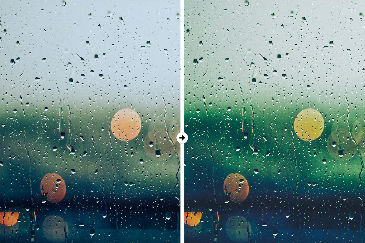 8 Rainy Day LR & PS Presets, an Action Add-On by M E G A S E T S (Photo 6 of 11)