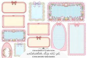 Easter Spring Cute Bow Frame Bundle, an Illustration by GatewayDesign