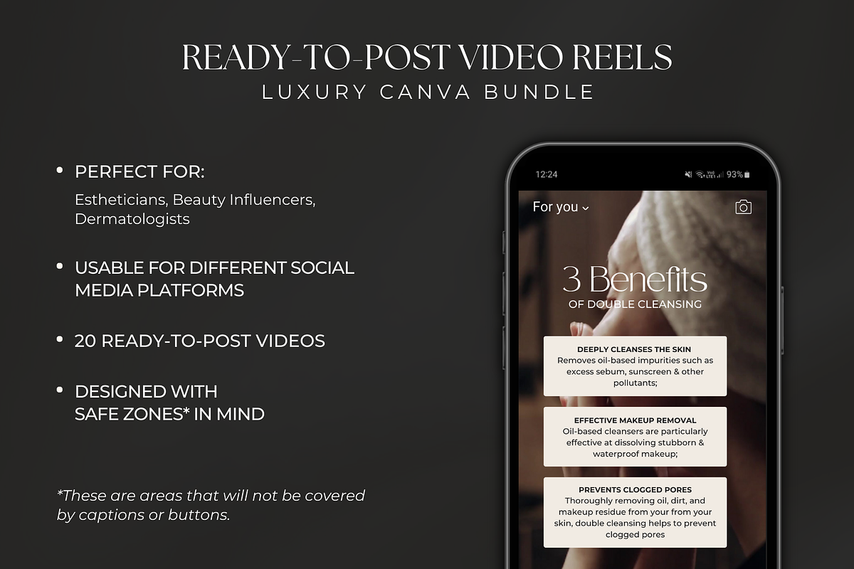Skincare Esthetician Instagram Reels, a Social Media Template by Meraki Templates (Photo 2 of 8)