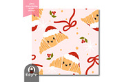 Coquette Christmas Croissant Pattern, a Pattern Graphic by KisbyArt (Thumbnail 3 of 3)