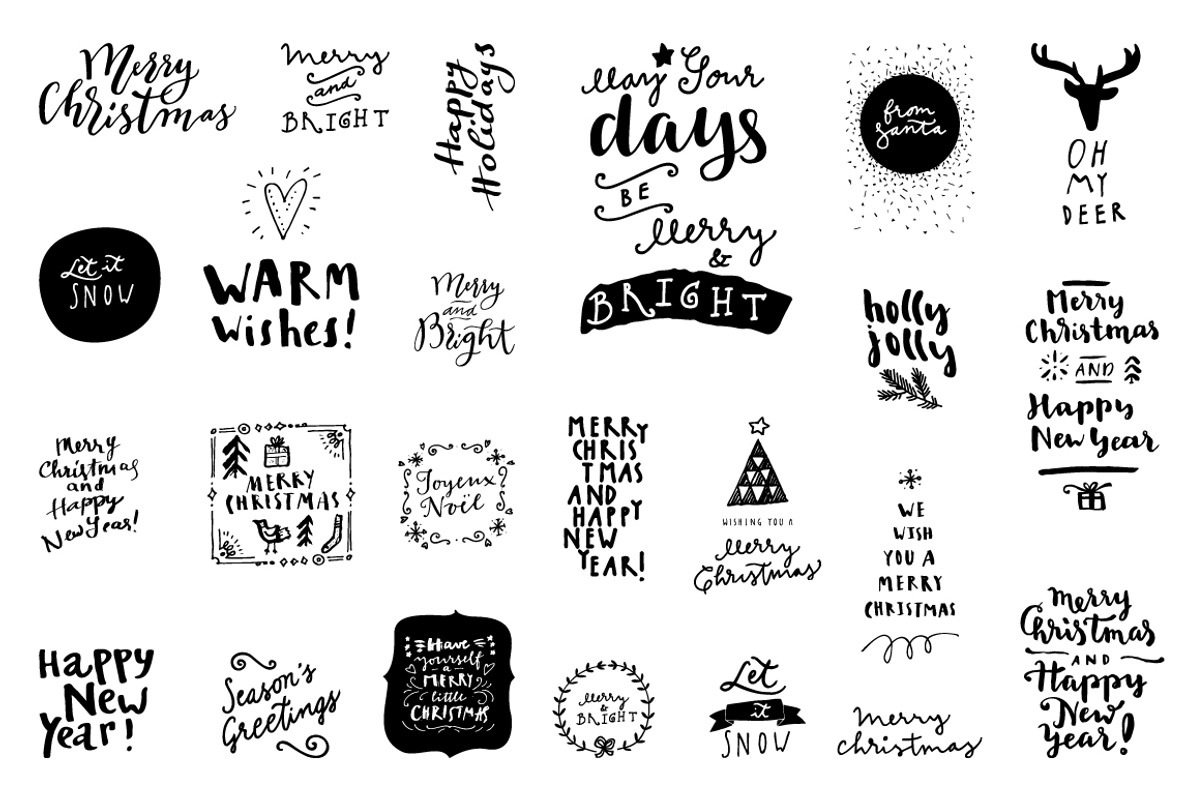 Merry Christmas set, a Decorative Illustration by Soulful Vectors