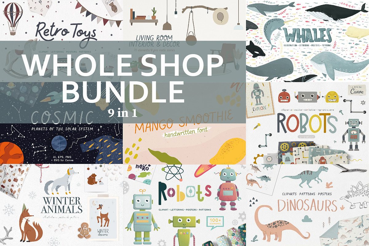 Whole shop BUNDLE, an Animal Illustration by Alina Mubarak (Photo 1 of 10)