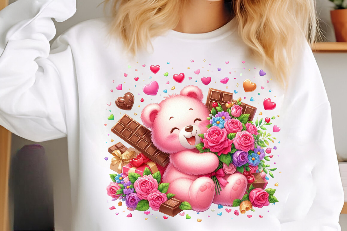 Watercolor Valentines Teddy Bear PNG, an Illustration by SinaCreation (Photo 3 of 11)