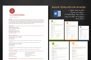 Simple 3 In 1 Resume For MS Word