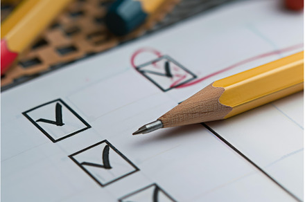 Completing a checklist for business, a Business Photo by Ylivdesign