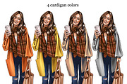 Fashion girl with coffee clipart, a Person Illustration by KupalinaArt (Thumbnail 4 of 5)