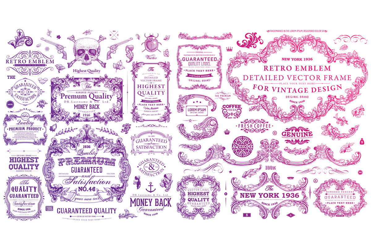 600+ Vintage Frames and Emblems, a Decorative Illustration by Anna Ozerina (Photo 5 of 11)