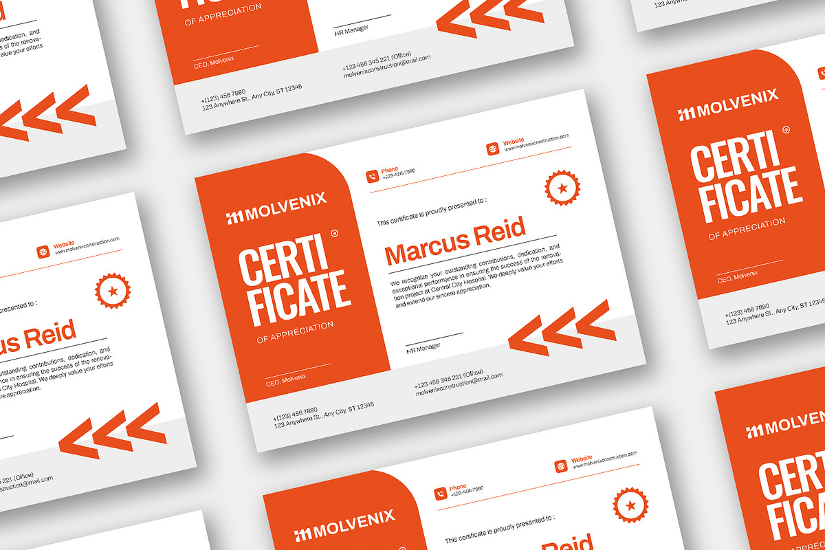 Molvenix Construction - Certificate, a Print Template by Esensifiksi.studio (Photo 3 of 3)