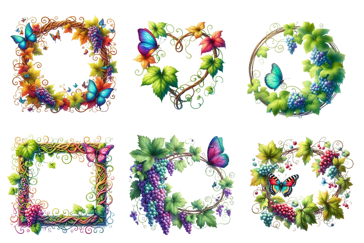 Grapevine Frames Clipart, an Illustration by Designworld (Photo 3 of 4)