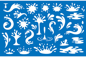 White water splash silhouettes on, an Illustration by GraphiShop