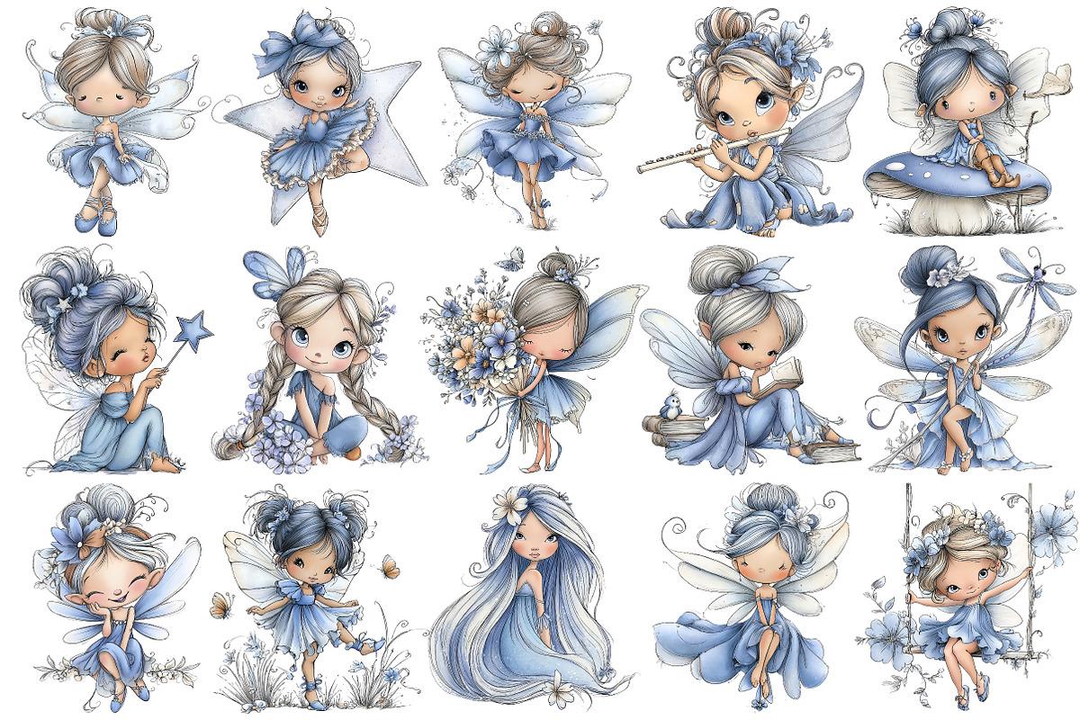 Whimsical Fairy Clipart, an Illustration by Pixels.Craft (Photo 5 of 6)