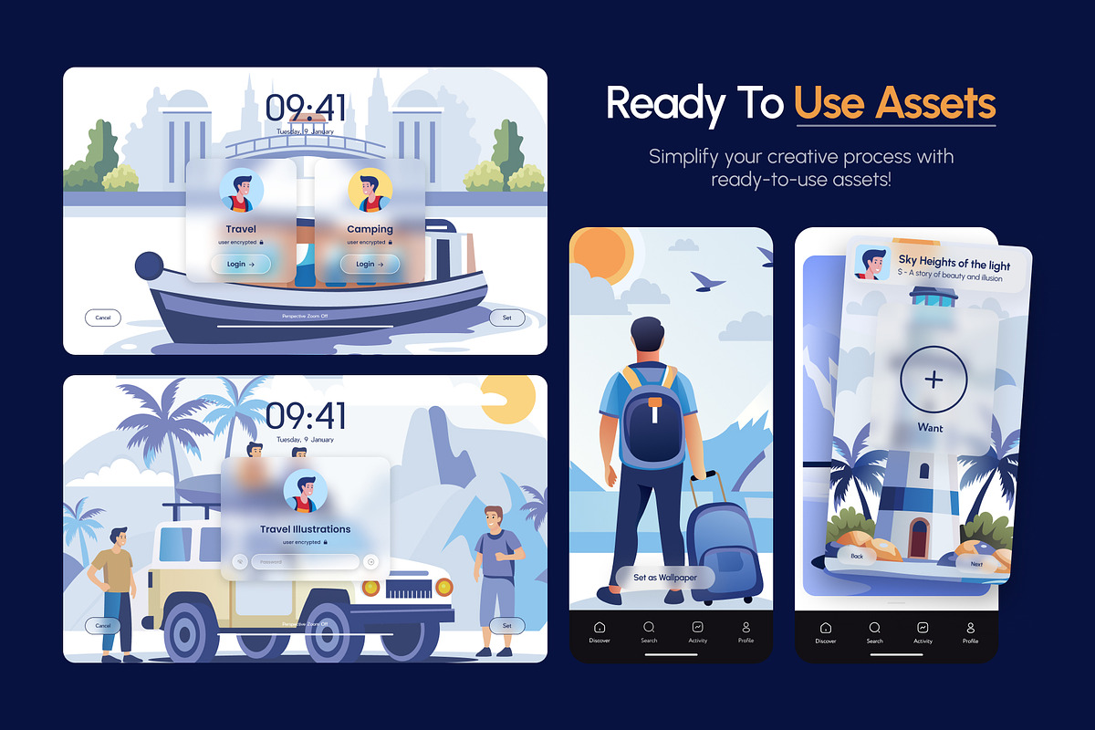 Travel and Camping Illustration Set, a Person Illustration by Brickclay (Photo 3 of 10)