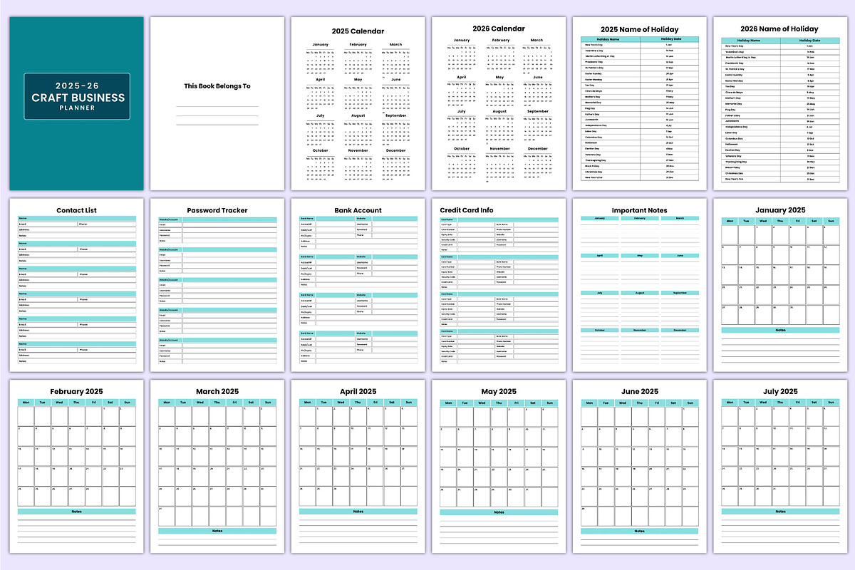 2025-2026 Craft Business Planner Kdp, a Stationery Template by Mustafiz (Photo 2 of 7)
