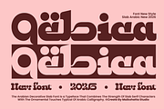 Qebica–Arabic Decorative Slab Serif, a Handwritten Font by MaikoHatta (Thumbnail 1 of 9)