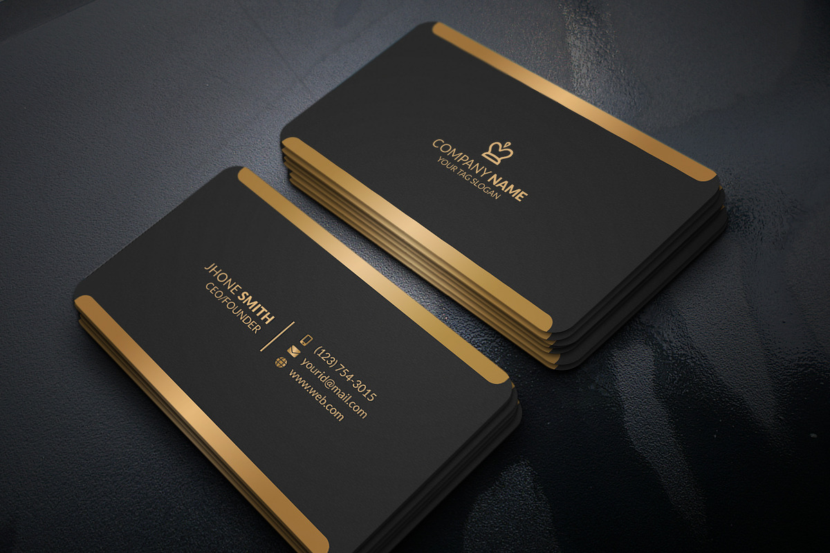 Golden Business Card design, a Business Card Template by Helal Shop (Photo 1 of 3)