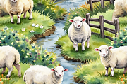 Sheep Seamless Pattern, an Animal Illustration by PLUM&FIGS (Thumbnail 5 of 5)